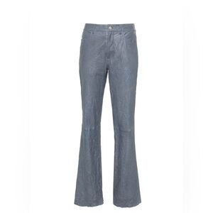 Zadig & Voltaire blue leather Straight-Leg Pants